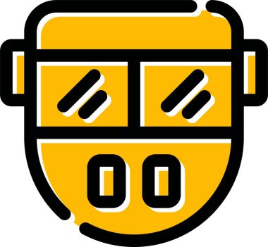 Moda Biçimli Kask Simgesi İzole Arkaplan