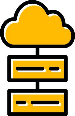 Bulut veritabanı sunucu simgesi - taslak biçimi