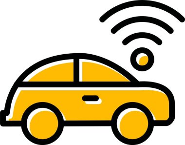 araba taksi servisi simgesi ana hat biçiminde