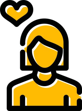 kız avatar profil simgesi ana hat biçiminde