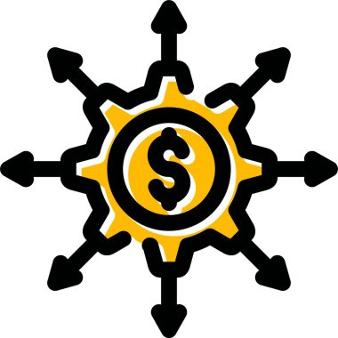 Dolar işareti. Web simgesi basit illüstrasyon