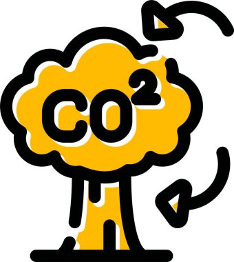 Ekoloji çevre kirliliği simgesi doldurulmuş dış hat biçiminde