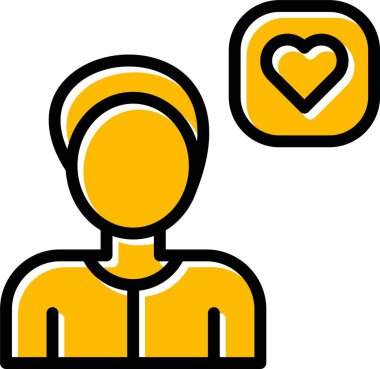 Aşk çifti. Web simgesi basit illüstrasyon