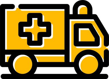 ambulans simgesi vektör illüstrasyonu