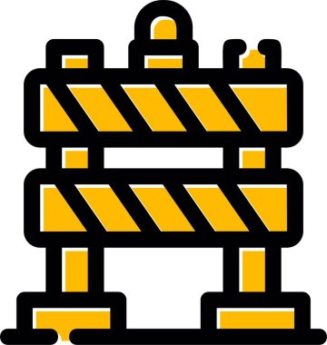 inşaat bariyeri inşaat simgesi - ana hatlar biçiminde