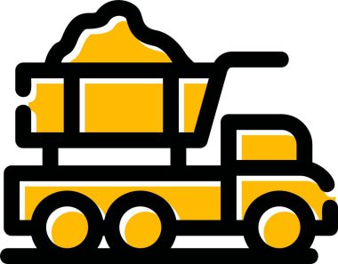 İnşaat kamyonu inşaat simgesi - taslak biçimi