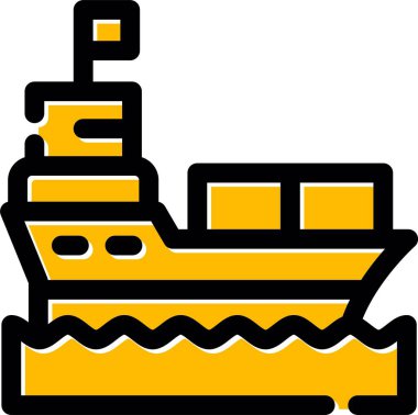 kargo gemisi taşıma simgesi - taslak biçimi