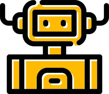robot. Web simgesi basit illüstrasyon