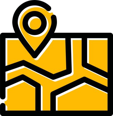 Harita konumu simgesi doldurulmuş - taslak biçimi