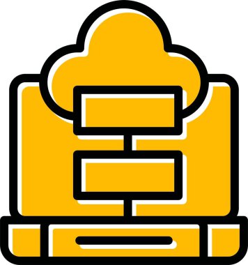 veritabanı bulut hesaplama simgesi - taslak biçimi
