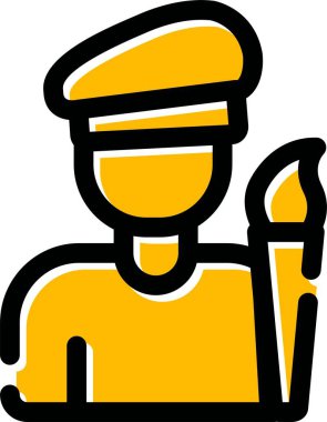 El fırça simge vektör çizim ile