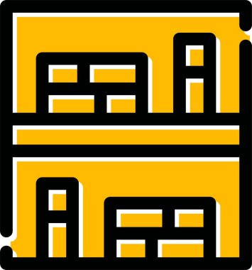 Sarı ve beyaz bir ikonun vektör illüstrasyonu