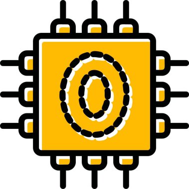 Cpu simge vektör illüstrasyonu
