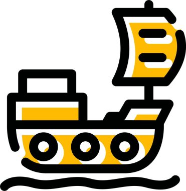 Kargo gemisi kutsal kişilerin resmi, vektör çizim