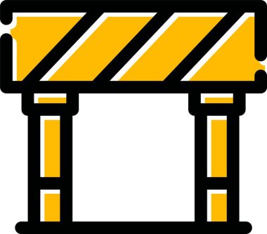 Bariyer simgesi ile inşaat işareti