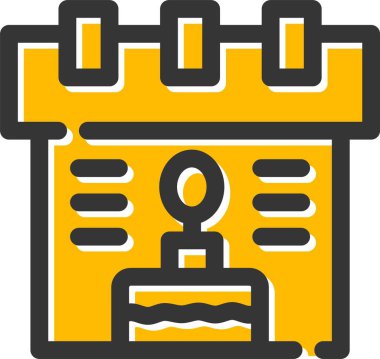 Dolu takvim tarih çizelgesi simgesi - taslak biçimi