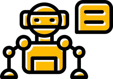 robot. Web simgesi basit illüstrasyon