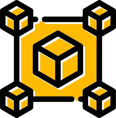 blok zinciri kripto para birimi blok zinciri simgesi doldurulmuş - ana hat biçimi