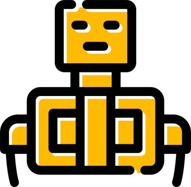robot. Web simgesi basit illüstrasyon