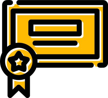 Sertifika ödül vektör simgesi - taslak biçimi