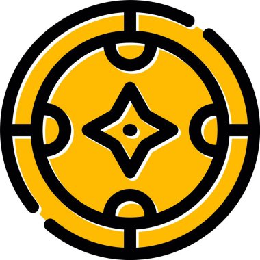 pusula pusula simgesini ana hatlarıyla doldurur