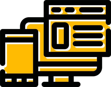 bilgisayar yazıcı web simgesi, beyaz arkaplanda izole edilmiş basit vektör illüstrasyonu