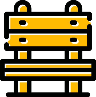 Bankta bank park ikonu doldurulmuş - taslak biçimi