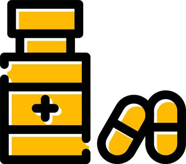 Hap ve kapsül simgesi. vektör çizim