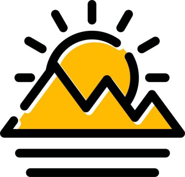 Güneş simgesinin vektör illüstrasyonu