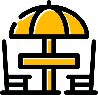 Otelde. Web simgesi basit illüstrasyon