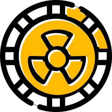 Nükleer enerji ikonu - ana hatlar biçiminde