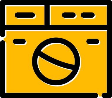 çamaşır makinesi simgesi. vektör illüstrasyonu