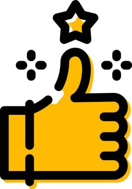 başparmaklar yukarı hareket, vektör illüstrasyonu ile parmakla