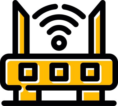 wifi router simgesi renk çizimi