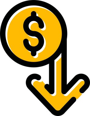 iş para simgesi ve vektör illüstrasyonu beyaz arkaplanda izole edildi