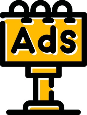 Reklam ikonu doldurulmuş - taslak biçimi