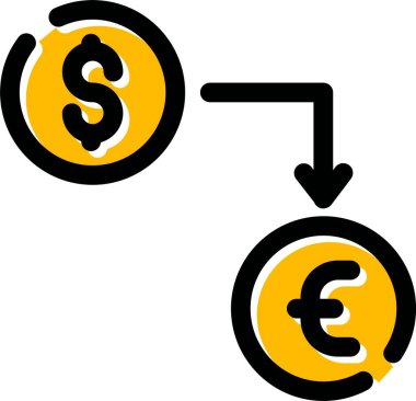 döviz akışı simgesi ana hat biçiminde