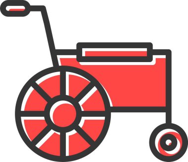 El arabası ikonu. Web için el arabası vektör simgesinin özet çizimi.