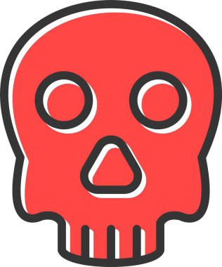 kafatası simgesi, vektör illüstrasyonu