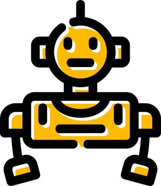 robot. Web simgesi basit illüstrasyon