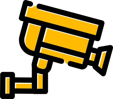 Kapalı devre kamera simgesi. Gözetleme vektör simgelerinin ana hatları