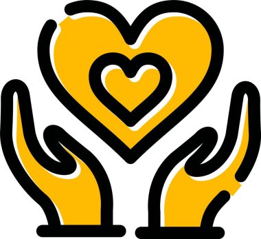 Aşkta el ele tutuşan kalp ikonu - aşk kategorisi