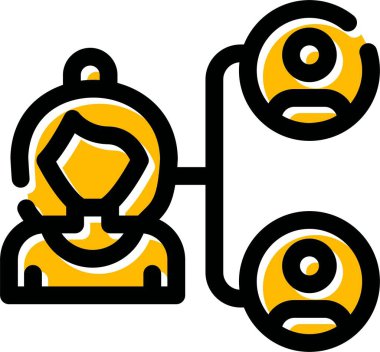 iş stratejisi simgesi renk ana hatları vektörü