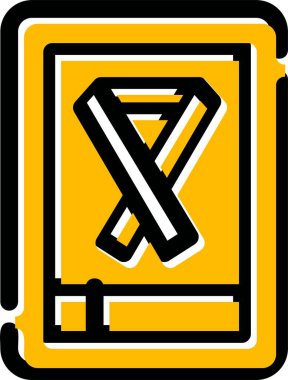 Sarı ve siyah bir ikonun vektör illüstrasyonu