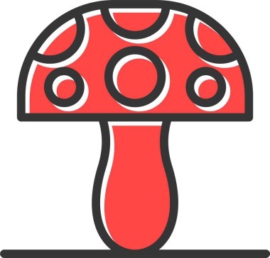 Mantar. Web simgesi basit illüstrasyon