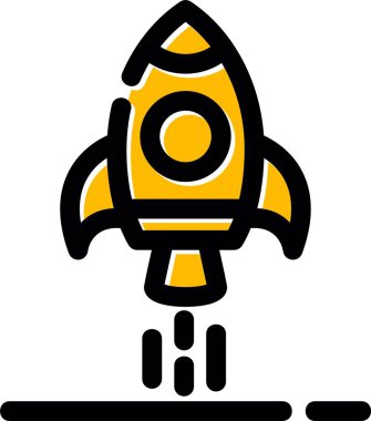 Roket. Web simgesi basit illüstrasyon