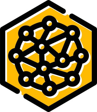 Moda biçimi izole edilmiş arkaplanda blok zinciri ağ simgesi