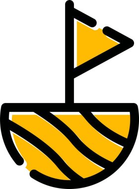 tekne simgesi, vektör illüstrasyonu basit tasarım