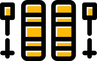 Araba motoru simgesi, vektör illüstrasyonu