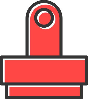 Kırmızı ve beyaz simgenin vektör illüstrasyonu